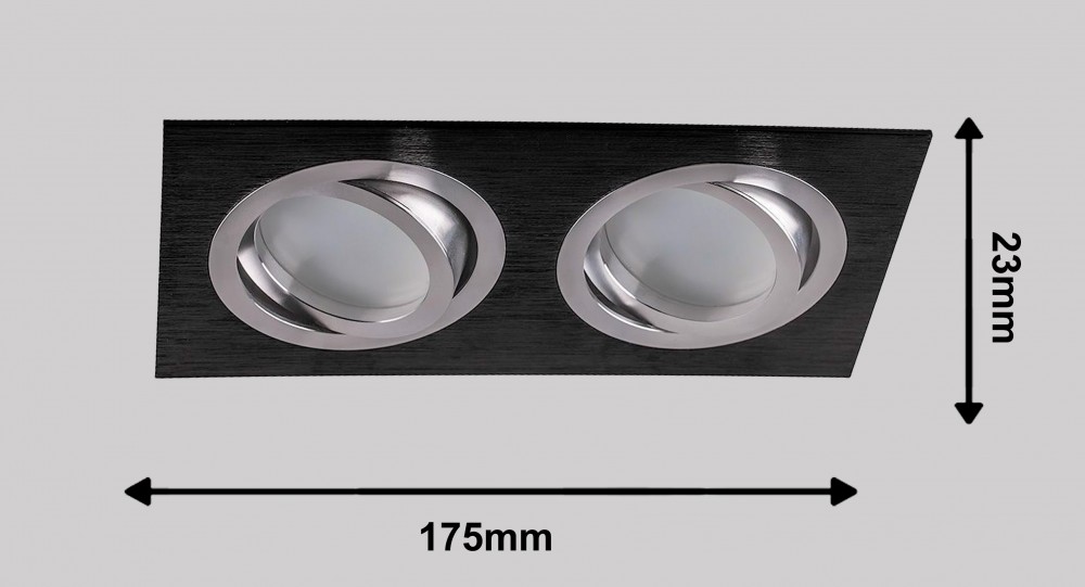 Светильник потолочный встраиваемый МР16 DL2802,черный-хром 175*92*25mm