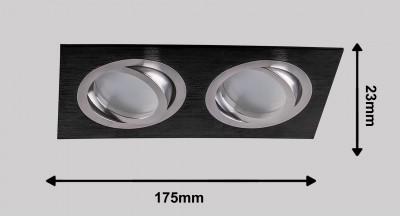 Светильник потолочный встраиваемый МР16 DL2802,черный-хром 175*92*25mm
