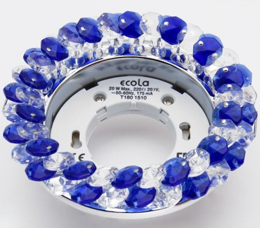 Светильник Ecola GX53 хрусталь/голубой/хром (FL53RYECB),120*56mm