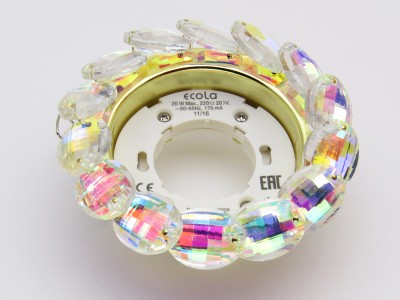 Светильник Ecola GX53 Прозрачный искристый / большие хрусталики (FM53RVECB),120*56mm