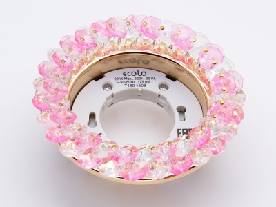 Светильник Ecola GX53 хрусталь/розовый/хром (FF53RYECB),120*56mm