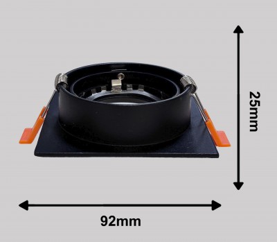 Светильник BAUF ED-T31-1F GU10 BLACK квадрат 92*82mm