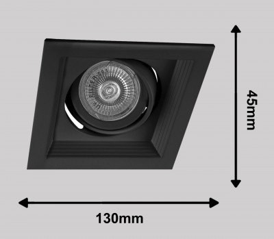 Светильник потолочный встраиваемый, MR16 G5.3 DLT201,черный, 130*43mm