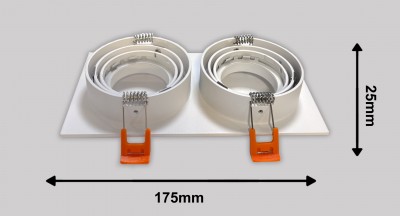 Светильник BAUF ED-T30-2F GU10 92*175mm двойной WHITE