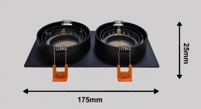 Светильник BAUF ED-T30-2F GU10 92*175mm двойной BLACK