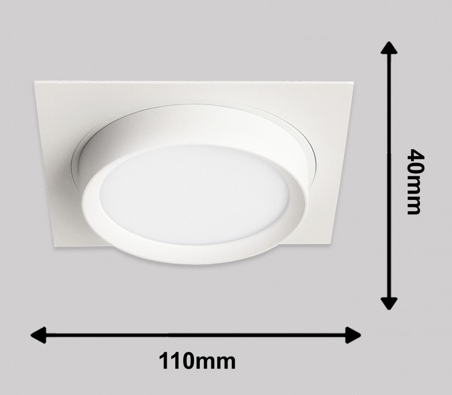 Светильник GX53, ART INFINITY Белый Встраиваемый, 110х110мм