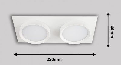 Светильник GX53, ART INFINITY DUO белый Встраиваемый, 220х110мм