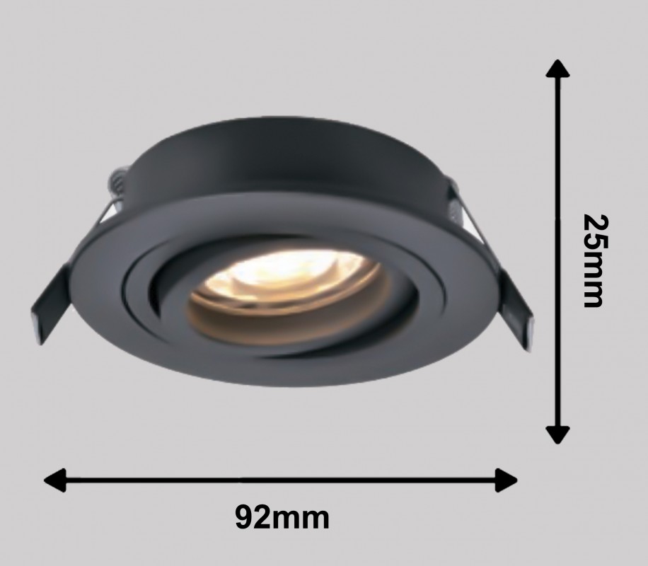 Светильник BASE MR16 GU 10 (без лампы), black, круглый, 92*80mm