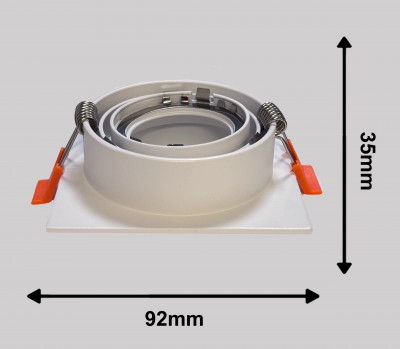 Светильник BAUF ED-T30-1F 92*82mm GU10 WHITE квадрат