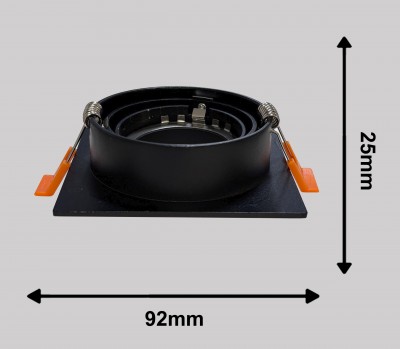 Светильник BAUF ED-T27-1F GU10 92*82mm BLACK квадрат