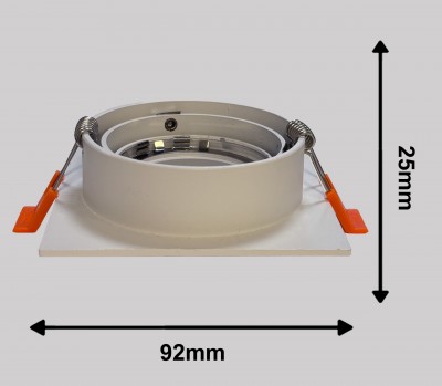 Светильник BAUF ED-T31-1F GU10 WHITE квадрат 92*82mm