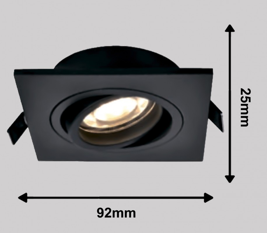 Светильник BASE MR16 GU 10 (без лампы), black, квадратный, 92x92mm