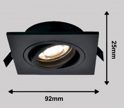Светильник BASE MR16 GU 10 (без лампы), black, квадратный, 92x92mm
