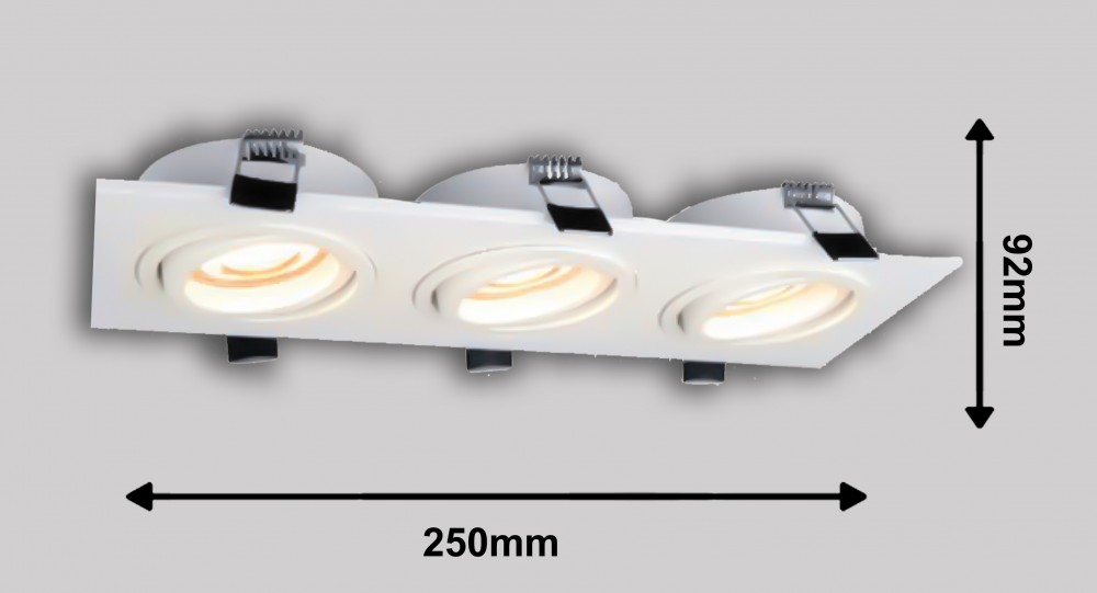 Светильник BASE 3 MR16 GU 10 (без лампы), white, 92x250mm