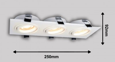 Светильник BASE 3 MR16 GU 10 (без лампы), white, 92x250mm