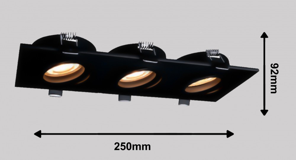 Светильник BASE 3 MR16 GU 10 (без лампы), black, 92x250mm