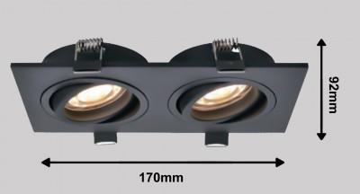 Светильник BASE 2 MR16 GU 10 (без лампы), black, 92x170mm