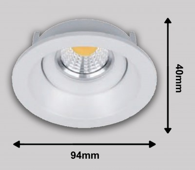 Светильник встраиваемый DIP, white, круглый, GU 10 (без лампы), 94x40мм