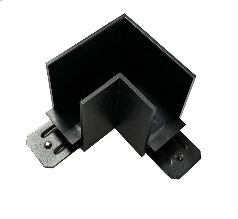 1Угловой соединитель потолок-потолок для трековой системы SLIMLINE, (БЕЗ СЕТИ), Black 78x78x57mm