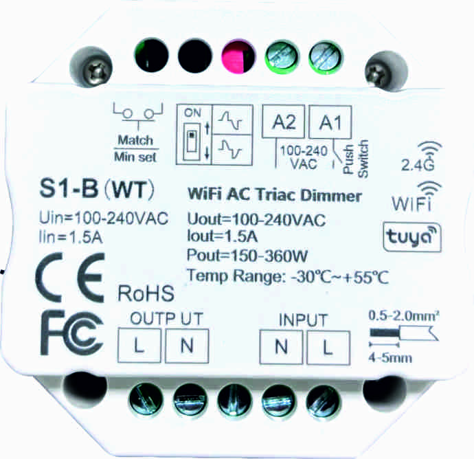 Контроллер MONO S1-B 1 (WT) A 220v DIM (WIFI)