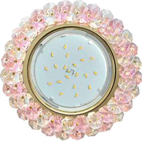 Светильник Ecola GX53 хрусталь/розовый/хром (FF53RYECB),120*56mm