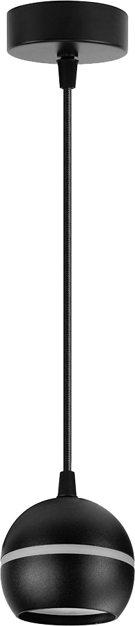 Светильник потолочный на подвесе GX53 15W 230V, черный D90*H80 HL3568