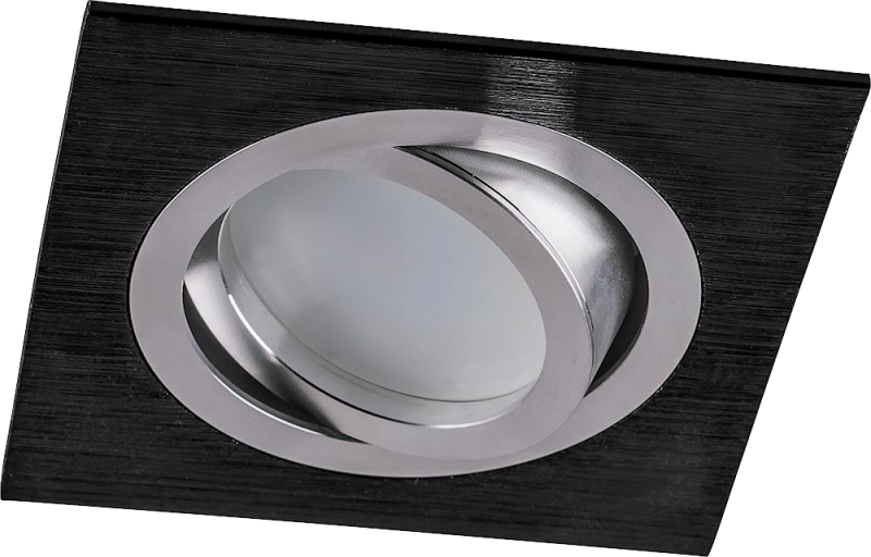 Светильник потолочный встраиваемый, MR16 G5.3, черный-хром DL2801, 92*25mm