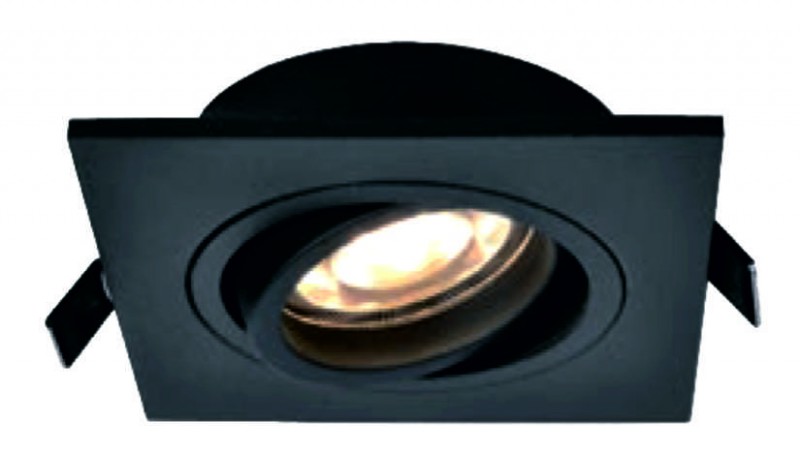Светильник BASE MR16 GU 10 (без лампы), black, квадратный, 92x92mm