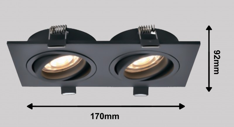 Светильник BASE 2 MR16 GU 10 (без лампы), black, 92x170mm