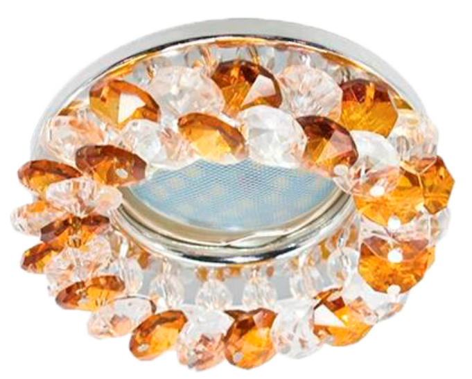 Светильник Ecola МР16 Хрусталь/янтарь/хром (FO1618EFY),90*50mm