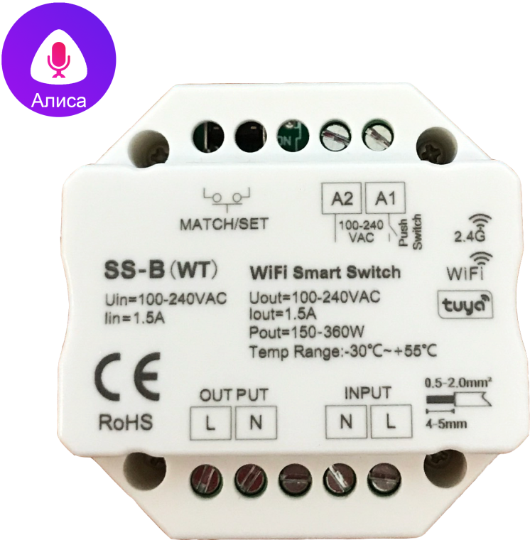 1Контроллер SS-B 1.5A 220v WiFi RFSmart AC Switch